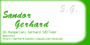 sandor gerhard business card